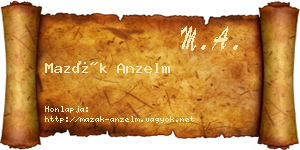 Mazák Anzelm névjegykártya